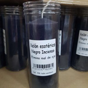 Velón Esotérico Negro Incienso 13x6 cm