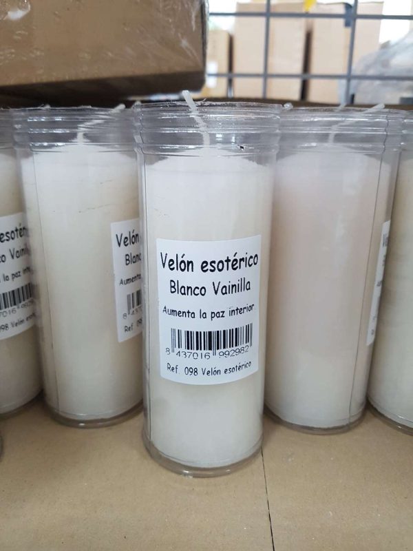 Velón Esotérico Blanco Vanilla 13x6 cm