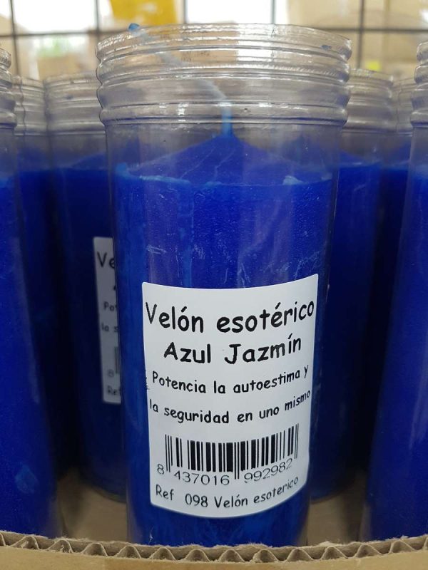 Velón Esotérico Azul Jazmín 13x6 cm