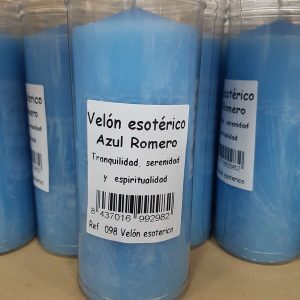 Velón Esotérico Azul Romero 13x6 cm